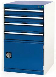 bott Műhely fiókos szekrény Bott Cubio, 100 x 65 x 75 cm, 4 fiók, 1 szekrény, szürke-kék