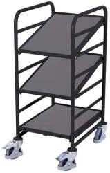 Cordes Euro polcos kocsi ferde polcokkal, 3 polccal, 52 x 66, 5 x 116 cm, szürke