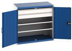 bott Műhelyszekrény fiókokkal Bott Cubio, 100 x 105 x 65 cm, 2 polc, 2 fiók, szürke-kék