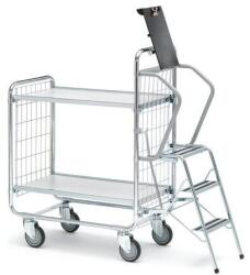 Ergobjorn polcos kocsi fellépővel, 200 kg-ig, 2 polc, 112 x 102 x 46 cm