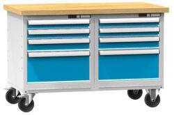 POLAK Mobil műhelyasztal PPS-6M, 1200 x 700 x 810 mm, MULTIPLEX, szürkéskék