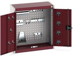 bott Cubio akasztós szekrény szerszámtartókkal és perforált panelekkel, 70 x 65 x 32, 5 cm, 20 tartó, szürke-piros