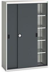 bott Műhelyszekrény tolóajtókkal, 200 x 130 x 55 cm, 4 polccal, szürke-antracit