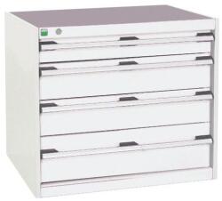 bott Műhely fiókos szekrény Bott Cubio, 70 x 80 x 65 cm, 4 fiókos, szürke-szürke