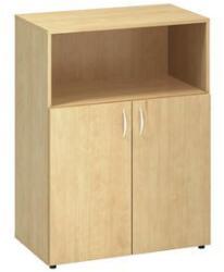 Alfa Office Alfa 500 közepes, széles szekrény, 106, 3 x 80 x 47 cm, nyitott ajtóval, vadkörte mintázat