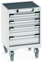 bott Cubio mobil fiókos szekrény, 78, 5 x 52, 5 x 52, 5 cm, 4 fiókos, matt, szürke-szürke