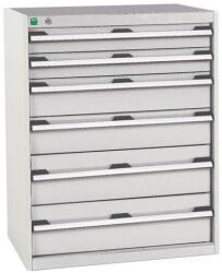 bott Műhely fiókos szekrény Bott Cubio, 100 x 80 x 52, 5 cm, 6 fiókos, szürke-szürke