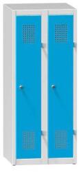 Polak Fém szekrény, 2 ajtós, lábazaton, 600 x 500 x 1200 mm, szürkéskék
