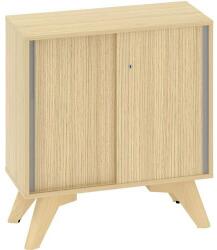 Alfa Office Alacsony szekrény Alfa Root tolóajtóval, 1 polc, 80 x 45 x 88, 7 cm, tölgy
