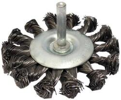 TopTrade acél drótkorong, körkefe, fonott, szár, átmérő: 6 / 75 mm