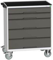 bott Verso mobil íróasztal fiókokkal, 96, 5 x 80 x 55 cm, 5 fiókos, matt, szürke-antracit - manutan - 639 128 Ft