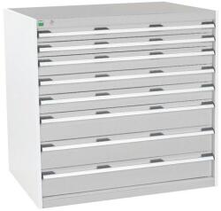 bott Műhely fiókos szekrény Bott Cubio, 100 x 105 x 75 cm, 8 fiókos, szürke-szürke
