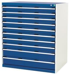 bott Műhely fiókos szekrény Bott Cubio, 120 x 105 x 75 cm, 10 fiókos, szürke-kék