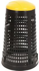 VEPA BINS Ruff perforált, kerek műanyag szemetes, 110 l, fekete sárga