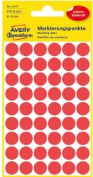 Avery Etikett címke, o12mm, jelölésre, 54 címke/ív, 5 ív/doboz, Avery piros (3141) - web24