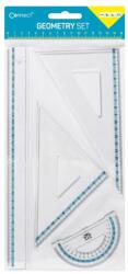 Connect Vonalzókészlet, 30 cm egyenes vonalzó, szögmérő, 45° 14 cm és 60° 18 cm háromszög vonalzó, 4 db/bliszter Connect (000003967) - web24