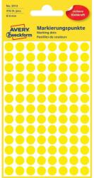 Avery Etikett címke, o8mm, jelölésre, 104 címke/ív, 4 ív/doboz, Avery sárga (3013) - web24