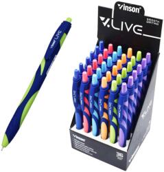 Vinson Golyóstoll nyomógombos gumírozott test Vinson Live F20 vegyes displ 36 db, írásszín kék (GTVINF2036D) - web24