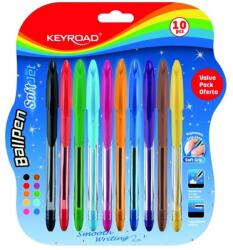 Keyroad Golyóstoll 0, 7 mm 10 db/bliszter Keyroad vegyes színek (KR972056) - web24