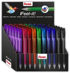 Pentel Golyóstoll kupakos 0, 35mm, háromszög fogózóna Pentel Feel it BX487-5E 60 db-os display (BX487-5E) - web24