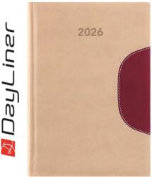 Dayliner Határidőnapló Memphis A5 napi, fehér lapokkal bézs-padlizsán Dayliner 2026 (DL6AG-MEFA5NA-BE) - web24