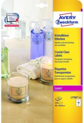 AVERY Etikett címke, 96 x50, 8mm, víztiszta, 10 címke/ív, 25 ív/doboz, Avery átlátszó (L7783-25) - web24