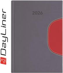 Dayliner Határidőnapló Memphis B5 heti, fehér lapokkal szürke-piros Dayliner 2026 (DL6AG-MEFB5HE-SP) - web24