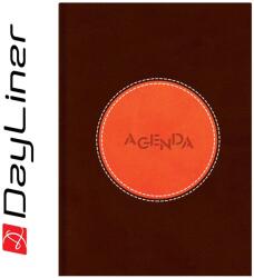 Dayliner Határidőnapló Central A5 napi, fehér lapokkal barna - narancs Dayliner 2026 (DL6AG-CEFA5NA-BN) - web24