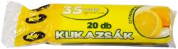 Szemeteszsák 35 liter 50 x 60 cm 20 db/tekercs 15 mikron sárga (50864) - web24