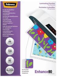 Fellowes Lamináló fólia, A4, 80 mikron, lefűzhető, fényes, 100 db/csom Fellowes (5452502) - web24
