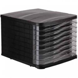 BLUERING Fiókos irattároló, 8 fiókkal, műanyag fekete, víztiszta fiókokkal Bluering® (4448) - web24