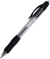 BLUERING Golyóstoll 0, 7mm, nyomógombos, gumírozott fogórész, fekete átlátszó test, Bluering® R2, írásszín fekete (BR894823) - web24