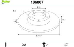 VALEO Disc frana VALEO 186807 (186807) - fixbox