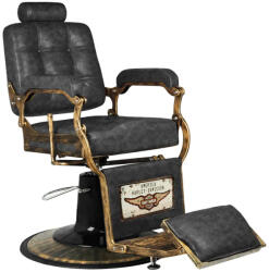  Barber Szék Gabbiano Boss HD Old Leather , fekete