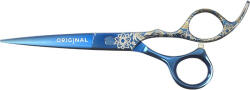 Sibel Hajvágó olló OBB Original Gravírozott virágos kék '5, 5