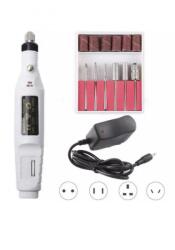  Elektromos Manikűr, Műköröm Pedikűr Csiszológép - 12 cserélhető fejjel fehér (590)