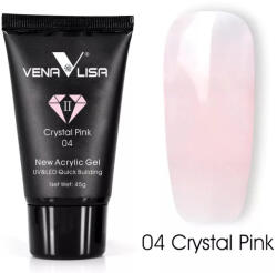  Venalisa Új Acryl Gél/Poly Gél 04 Crystal Pink/ Kristály Rózsaszín 45G (New04)