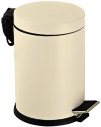 Eformetal Galvanizált acél pedálos szemetes, kivehető műanyag vödörrel, krém színű, 5L (AL813KR)