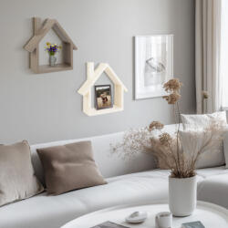  Fali dekoráció - házikó - 24 x 24 cm - 4 féle (G11886)