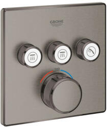 GROHE Grohtherm SmartControl Termosztát falsík mögötti telepítéshez, 3 fogyasztóra 29126AL0 brushed hard graphite AKCIÓS A KÉSZLET EREJÉIG! ! !
