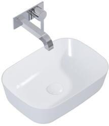 AREZZO design design pultra ültethető mosdó RENI 46x33, fényes fehér / matt szürke - AR-146112 (AR-146112)