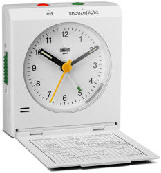 Braun BC 05 W Quartz Foldable Alarm Clock White (67705)