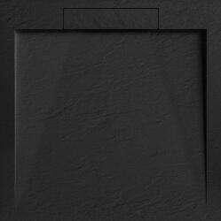AREZZO design design STONE pala hatású öntött márvány zuhanytálca, 90x90 cm-es, fekete (2 doboz) - AR-DYT099LB (AR-DYT099LB)