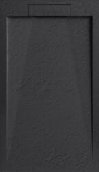 AREZZO design design STONE pala hatású öntött márvány zuhanytálca, 120x90 cm-es, fekete (2 doboz) - AR-DYT129LB (AR-DYT129LB)