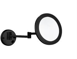 AREZZO design LED kozmetikai tükör kerek, 5x nagyítással, fekete (AR-QL5011B)