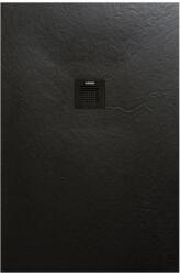 AREZZO design design SOLIDSoft zuhanytálca 120x80 cm, FEKETE, színazonos lefolyóval (2 doboz) - AR-80120B (AR-80120B)