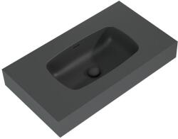 AREZZO design design MABEL öntöttmárvány falra szerelhető mosdó 80 cm, matt antracit - AR-168854 (AR-168854)