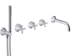 Bugnatese 5519NF Bugnatese Orion Fal alatti rendszer kifolyóval és zuhanyszettel fényes foszforszürke színben