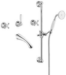 Bugnatese 929CRDO Bugnatese Lady Fal alatti váltós kádcsaptelep kifolyóval és rudas zuhanyszettel króm-arany színben