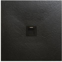 AREZZO design design SOLIDSoft zuhanytálca 90x90 cm, FEKETE, színazonos lefolyóval (2 doboz) - AR-9090B (AR-9090B)